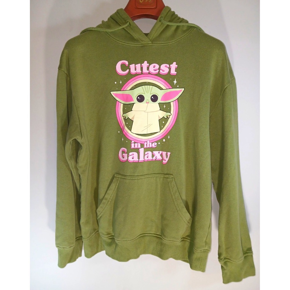 Star Wars Yoda Women Hoodie Size XL Green Pullover Sweatshirt Graphic Print